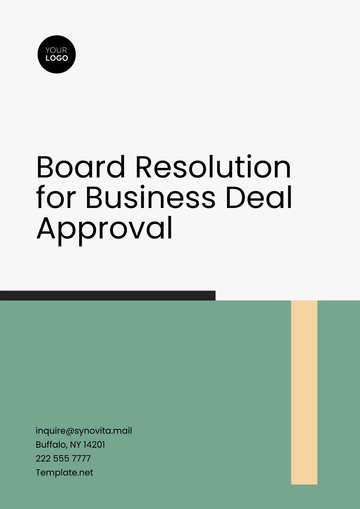 Free Board Resolution for Business Deal Approval Template to Edit Online
