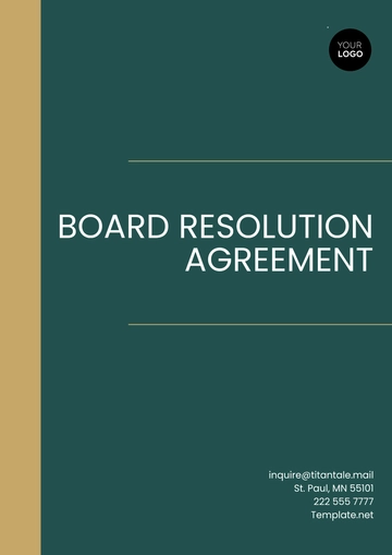Free Board Resolution Agreement Format Template to Edit Online