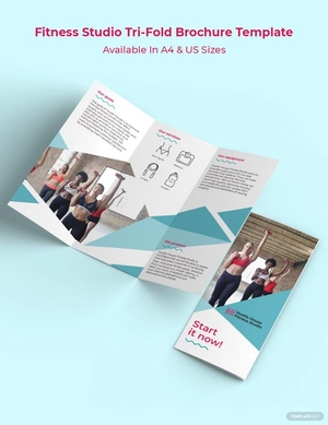 Fitness Studio Tri-Fold Brochure Template