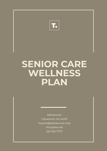 Free Senior Care Wellness Plan Template to Edit Online