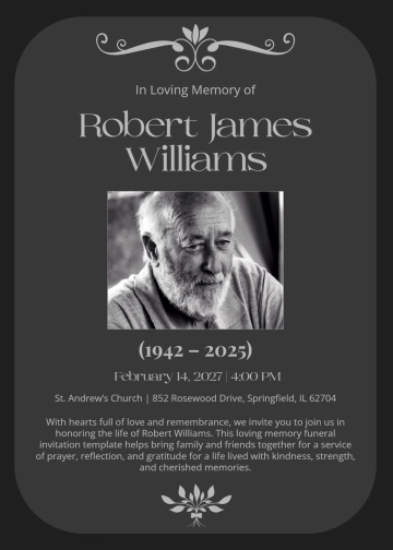 Free Funeral Invitation Letter Template to Edit Online