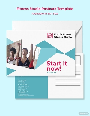 Fitness Studio Postcard Template