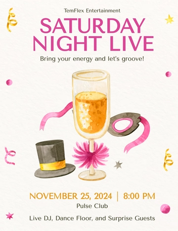 Free Saturday Party Flyer Template to Edit Online