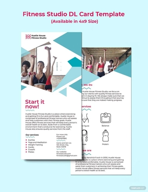 Fitness Studio DL Card Template