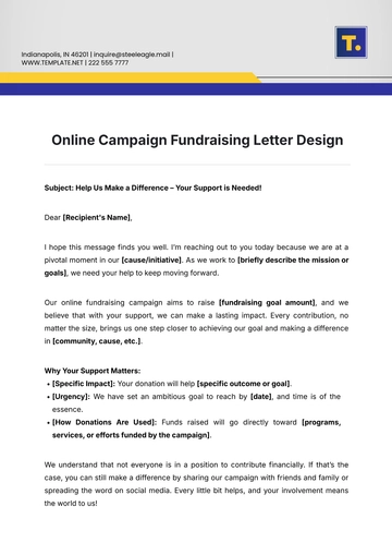 Free Online Campaign Fundraising Letter Design Template to Edit Online