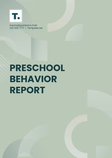 Free Preschool Behavior Report Template to Edit Online
