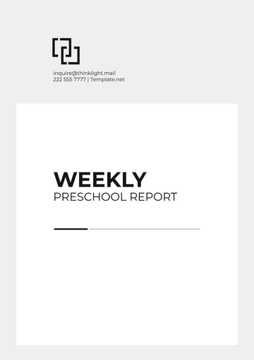 Free Weekly Preschool Report Format Template to Edit Online