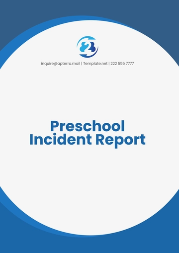Free Sample Preschool Incident Report Template to Edit Online