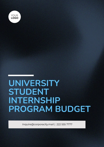 Free University Student Internship Program Budget Template to Edit Online