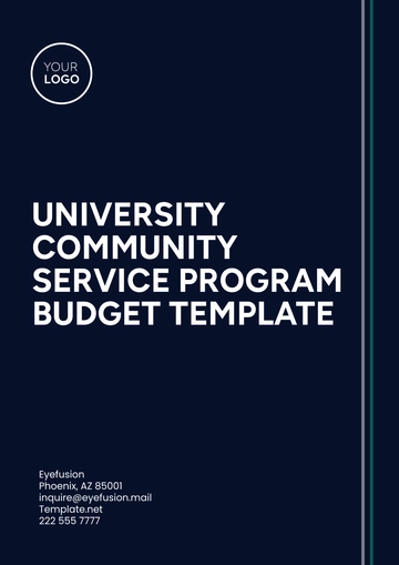 Free University  Community Service Program Budget Template to Edit Online