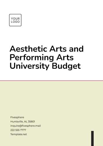Free Aesthetic Arts and Performing Arts University  Budget Template to Edit Online