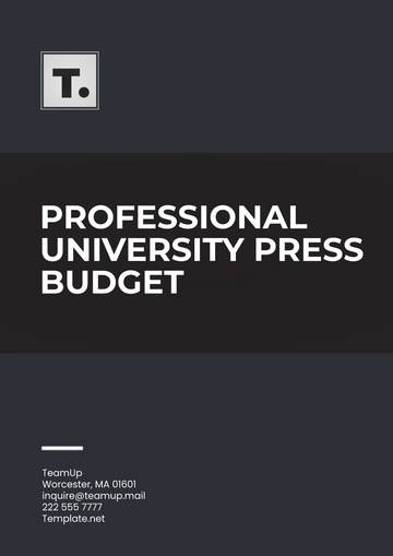 Free Professional University Press Budget Template to Edit Online