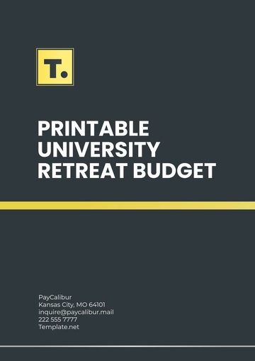 Free Printable University Retreat Budget Template to Edit Online