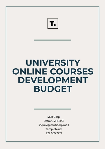 Free University Online Courses Development Budget Template to Edit Online