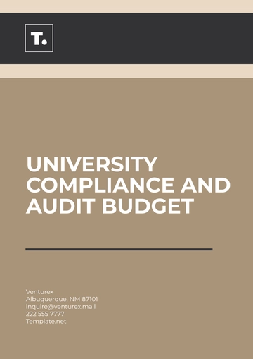 Free University  Compliance and Audit Budget Template to Edit Online