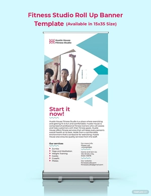 Fitness Studio Roll Up Banner Template