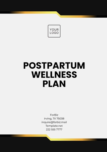 Free Postpartum Wellness Plan Template to Edit Online
