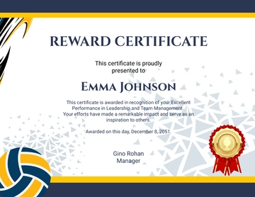 Free Reward Certificate for Excellence Template to Edit Online