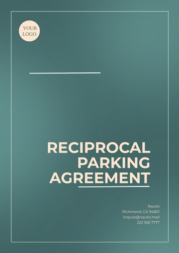 Free Reciprocal Parking Agreement Template to Edit Online