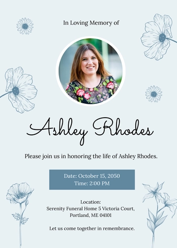 Free Customizable Funeral Invitation Template to Edit Online