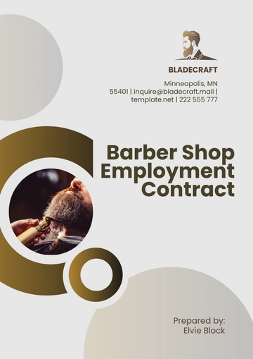 Free Barber Shop Employment Contract Template to Edit Online