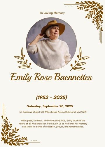 Free Printable Funeral Invitation Template to Edit Online