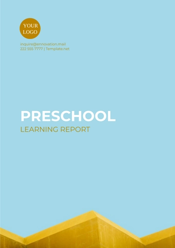 Free Preschool Learning Report Template to Edit Online