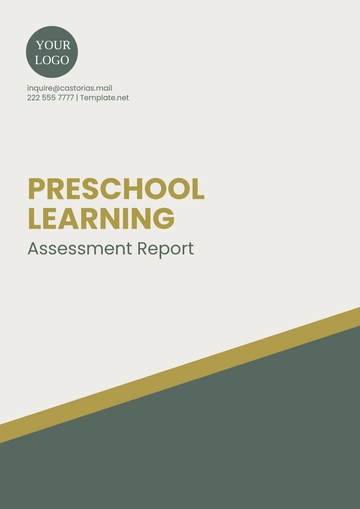 Free Preschool Learning Assessment Report Template to Edit Online