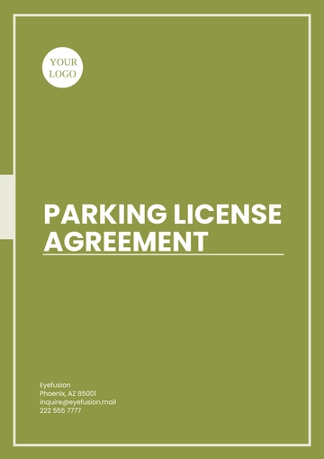 Free Parking License Agreement Template to Edit Online