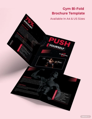 Editable Gym Bi-Fold Brochure Template