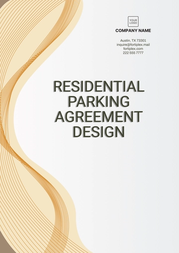 Free Residential Parking Agreement Design Template to Edit Online