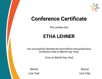 Free Conference Certificate Template to Edit Online