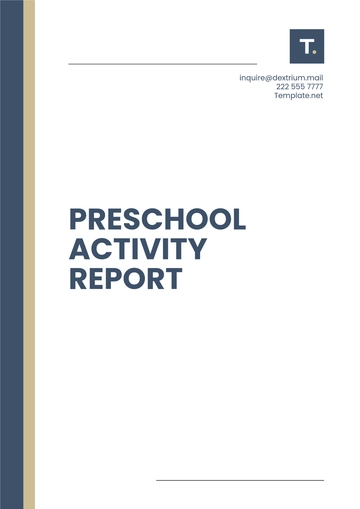 Free Simple Preschool Activity Report Template to Edit Online