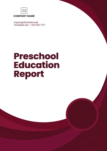 Free Preschool Education Report Template to Edit Online