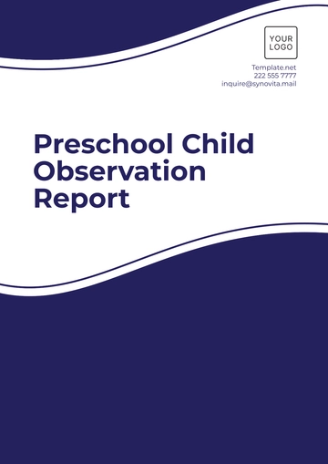 Free Preschool Child Observation Report Template to Edit Online