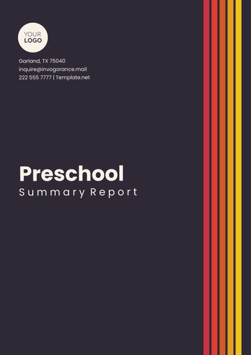 Free Preschool Summary Report Template to Edit Online
