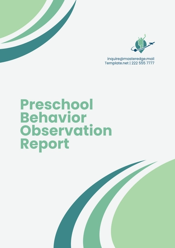 Free Preschool Behavior Observation Report Template to Edit Online