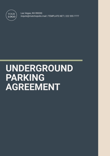 Free Underground Parking Agreement Template to Edit Online