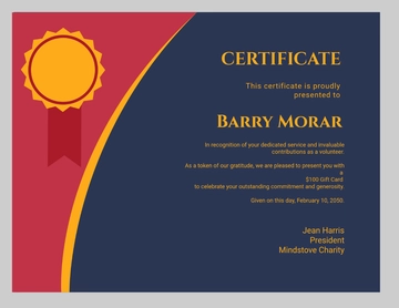 Free Reward Certificate for Volunteer Template to Edit Online