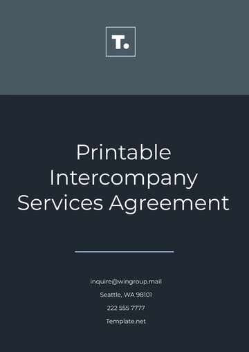 Free Printable Intercompany Services Agreement Template to Edit Online