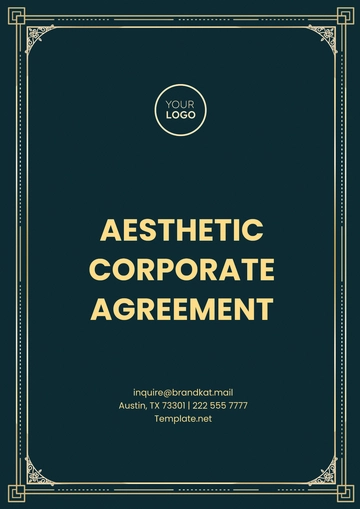 Free Aesthetic Corporate Agreement Template to Edit Online