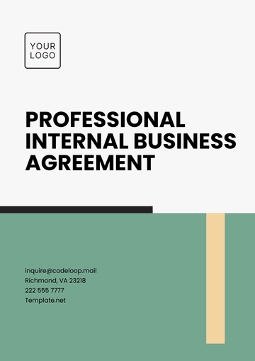 Free Professional Internal Business Agreement Template to Edit Online