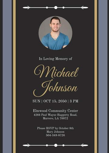 Free Professional Funeral Reception Invitation Template to Edit Online