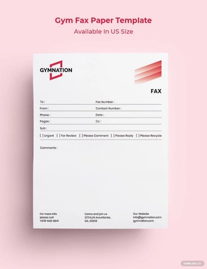 Gym Fax Paper Template