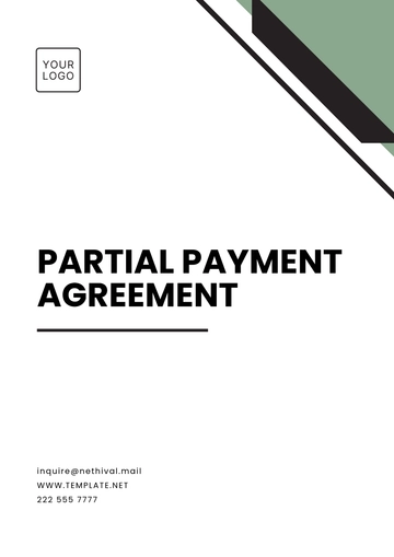Free Partial Payment Agreement Template to Edit Online