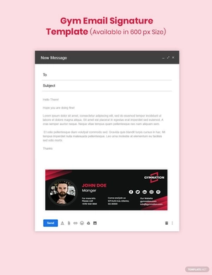 Gym Email Signature Template