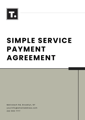 Free Simple Service Payment Agreement Template to Edit Online