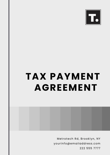 Free Tax Payment Agreement Template to Edit Online