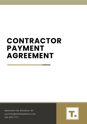 Free Contractor Payment Agreement Template to Edit Online