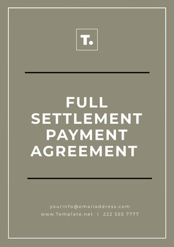 Free Full Settlement Payment Agreement Template to Edit Online